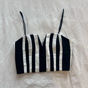 Alice & Olivia Stripped Crop Tank Top Size 0